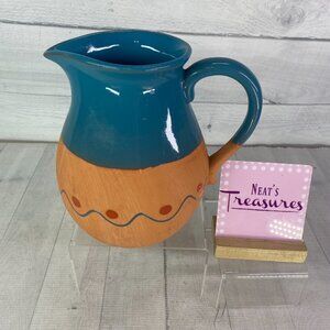 Vintage Himark TERRA COTTA Turquoise Glaze South Western 8.25"T Beverage Pitcher